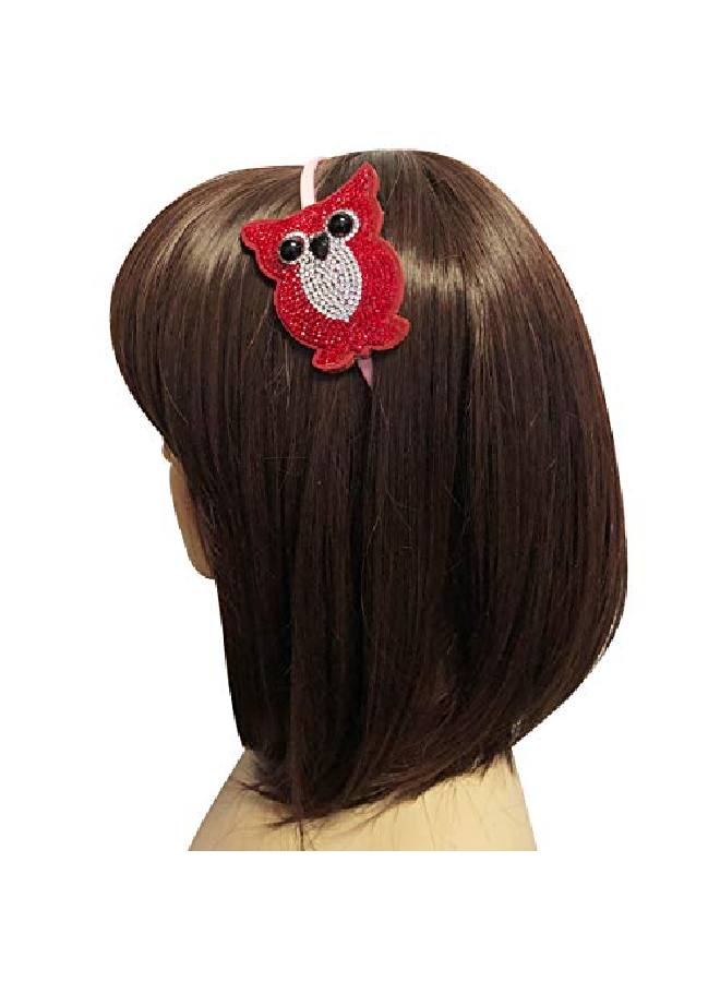 Bowbear Girls Womens Crystal Party Headband Red Owl - Image 5
