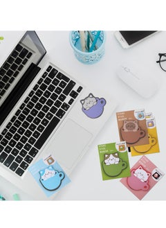 Excefore Cute Sticky Notes, 16 Pack Cat Sticky Notes Set, Cartoon Sticky Notes Cat Shape Note Pads Self-Stick for Office, School and HomeMemo Pads Students Home Office Roommates Gifts Tab Supplies  - Image 4