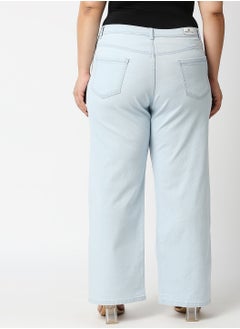 HIGH STAR Women Blue Straight Fit High-Rise Cropped Jeans with slits  - Image 4