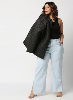 HIGH STAR Women Blue Straight Fit High-Rise Cropped Jeans with slits  - Image 5