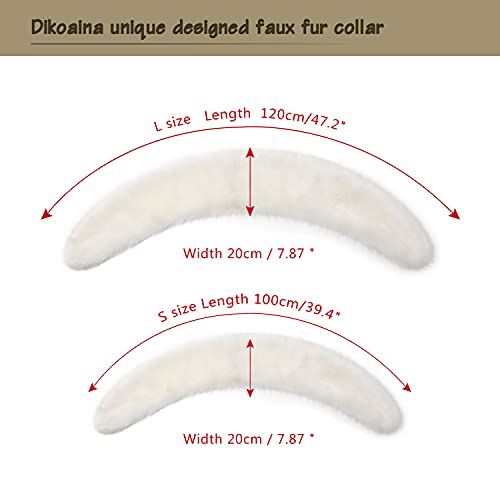 Dikoaina Extra Large Women's Faux Fur Collar for Winter Coat,White,120cm - Image 5