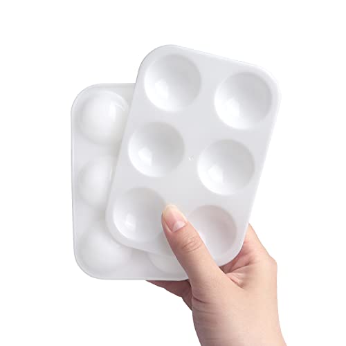 Tamaki 8 PCS White Plastic Paint Tray Palettes, Watercolor Palette Painting Tray for Painting Party, DIY Craft and Art Painting - Image 1