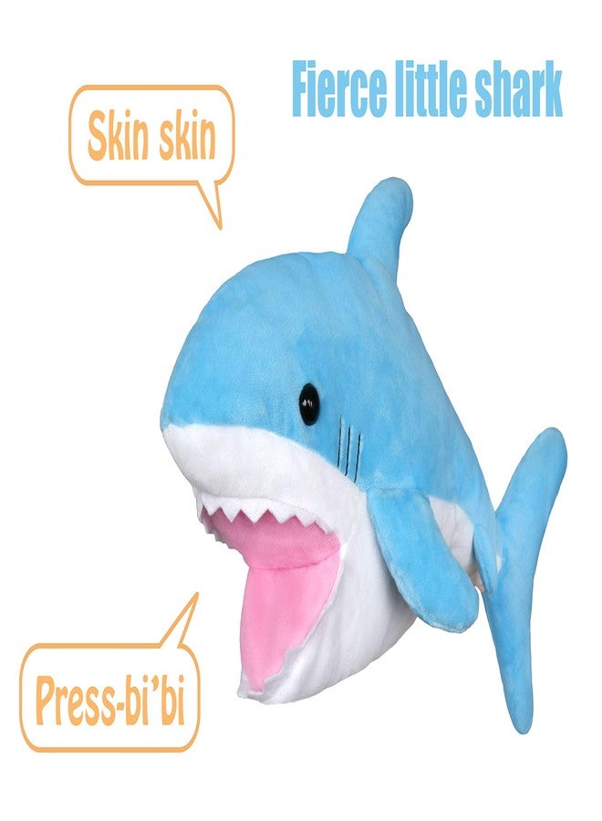 ICE KING BEAR Cute Blue Plush Shark Hand Puppet - Stuffed Animal Toy - 14 Inches Long - Image 2