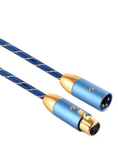 EMK XLR Male to Female Gold-plated Plug Grid Nylon Braided Cannon Audio Cable for XLR Jack Devices, Length: 2m(Blue) - pzsku/Z10F1BD794A55796559DAZ/45/_/1731458531/581b457e-3b9c-46c6-9696-7fb170bf30dd