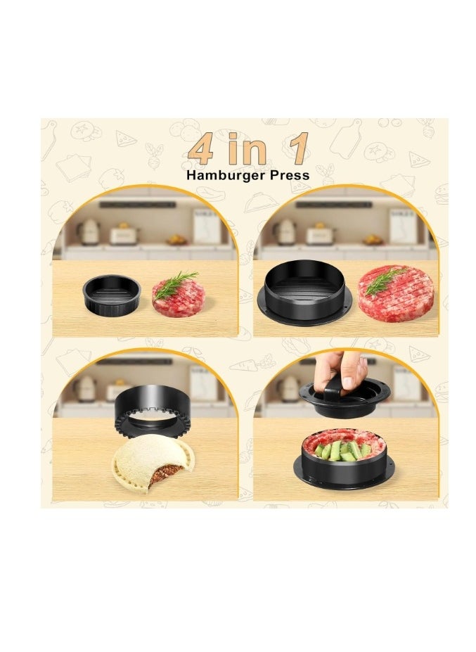 Hamburger Press,4-in-1 Burger Press Patty Maker Slider,Hamburger Patty Maker for Home Cooks