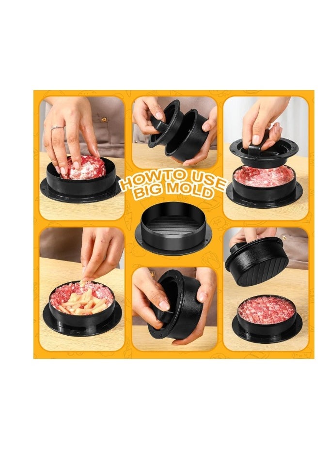 Hamburger Press,4-in-1 Burger Press Patty Maker Slider,Hamburger Patty Maker for Home Cooks