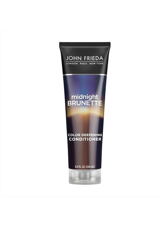 John Frieda بلسم تعميق لون الشعر Midnight Brunette Visibly Deeper Color Deepening، 8.3 أونصة، بزيت زهرة الربيع المسائية، غني بالكاكاو - Image 1
