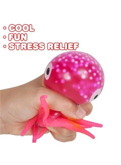 ArtCreativity Squeeze Jelly Octopus Set Of 4 Stress Relief Toys For Kids And Adults Underwater Party Supplies Fun Aquatic Birthday Party Favors Relaxing Sensory Toys For Autism 4 Colors  - Image 4