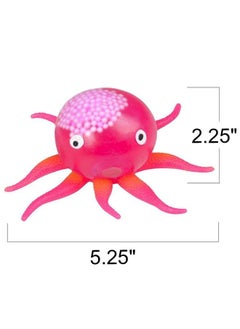 ArtCreativity Squeeze Jelly Octopus Set Of 4 Stress Relief Toys For Kids And Adults Underwater Party Supplies Fun Aquatic Birthday Party Favors Relaxing Sensory Toys For Autism 4 Colors  - Image 3