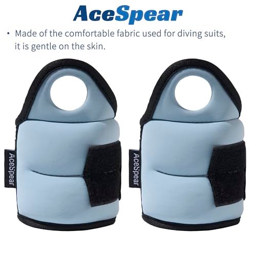 AceSpear Wrist Weights with Thumb Loops Lock for Men Women 1lb*2 2lbs*2 3lbs*2 Ankle Weights Weighted Gloves for Running Strength Training Walking Exercises (Ocean, 1 lb x 2) - Image 4
