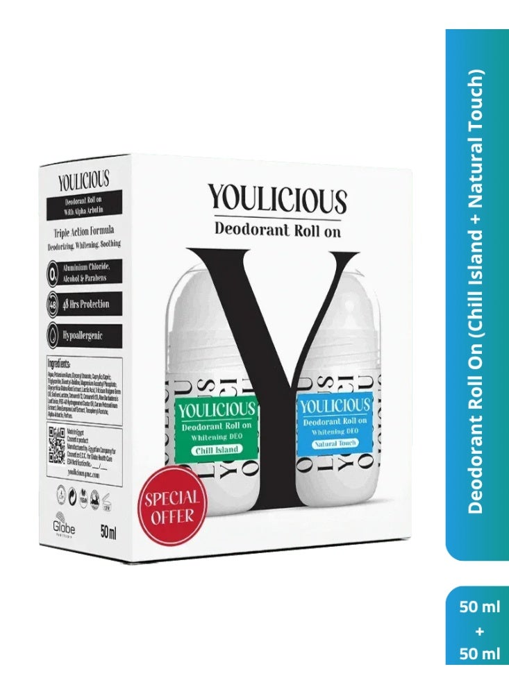 Deodorant Roll On (Chill Island & Natural Touch) - 50 ml*2