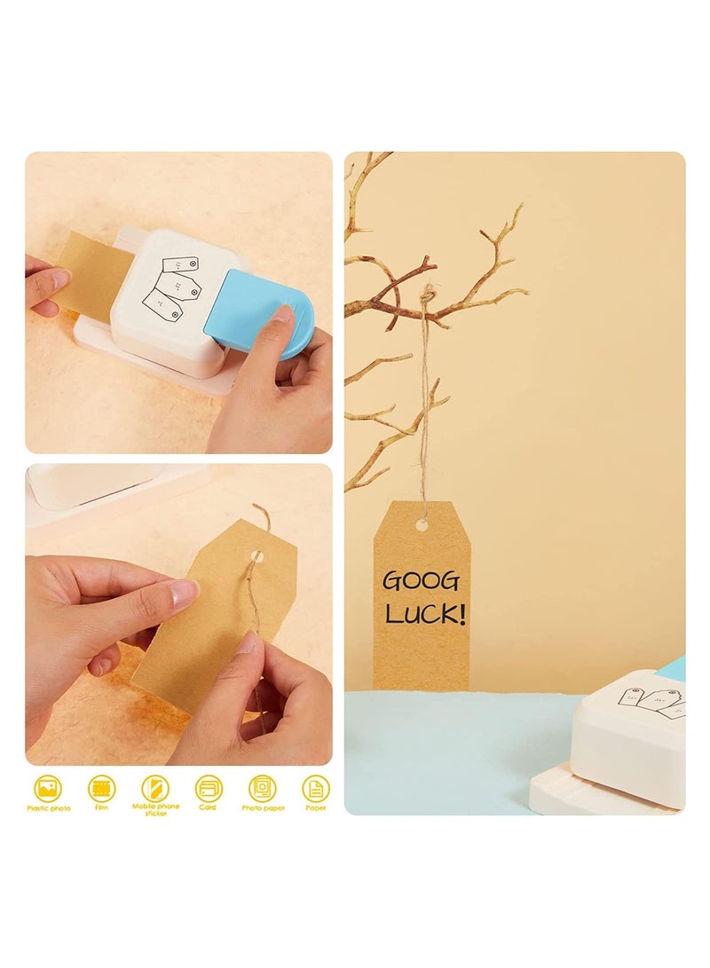 SYOSI Craft Tag Punch Gift Tag Paper Punch Small Hole Punch 3 in 1 for Tags Scrapbooking Supplies 1.5/2/ 2.5 Inches Craft Puncher with Rope for Paper Crafting Scrapbooking Cards DIY Arts Square Style - Image 3