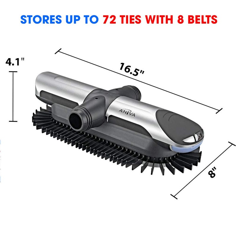 Aniva Motorized Tie Rack Closet Organizer with LED Lights Includes J Hooks for Wired Shelving Stores Up to 72 Ties & 8 Belts, Operates with Batteries - Image 4