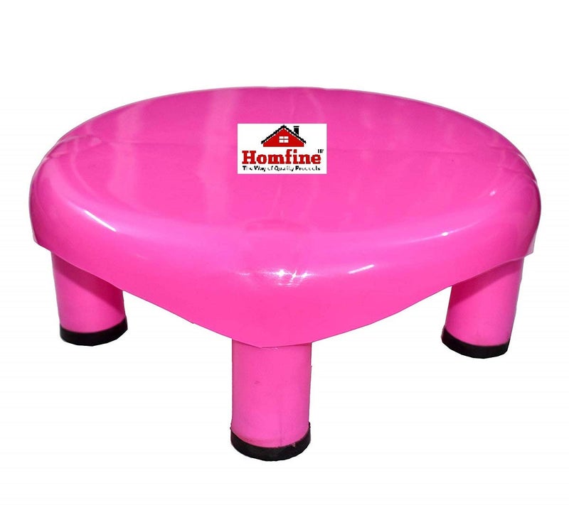 Homfine Plastic Bathroom Big Size Stool/Chair Multipurpose Use for Home (1 Pc, Pink) - Image 1