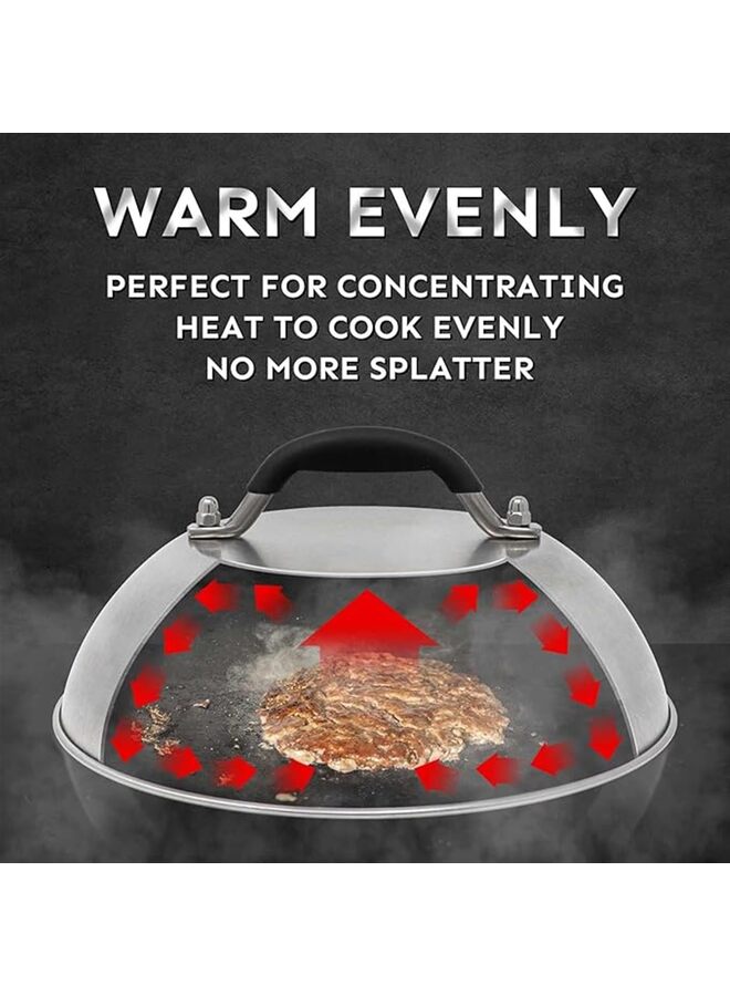 مكبس برجر مهروس، مكبس برجر من الفولاذ المقاوم للصدأ، مجموعة ملحقات الشواية المسطحة للطهي في الأماكن المغلقة/الخارجية (المقاس: 4) - Image 3