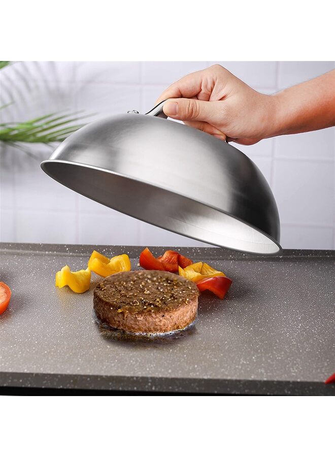 مكبس برجر مهروس، مكبس برجر من الفولاذ المقاوم للصدأ، مجموعة ملحقات الشواية المسطحة للطهي في الأماكن المغلقة/الخارجية (المقاس: 4) - Image 5