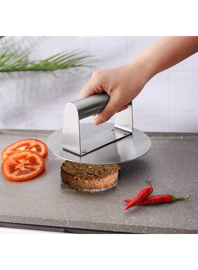 مكبس برجر مهروس، مكبس برجر من الفولاذ المقاوم للصدأ، مجموعة ملحقات الشواية المسطحة للطهي في الأماكن المغلقة/الخارجية (المقاس: 4) - Image 4