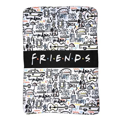 Northwest The Company - Friends TV Show How You Doin' & Pivot NYC Fleece Throw Blanket, Soft and Cozy Lightweight Plush Fabric Bed Cover and Room Décor - Size 45inx 60in - Image 1