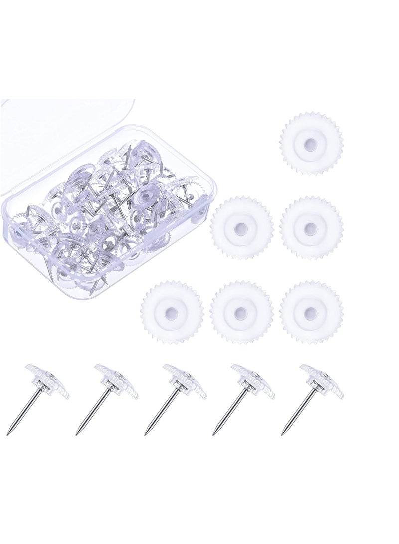 SOLARAE Clear Push Pins Small Plastic Thumb Tacks Steel Point and Clear Plastic Head Pushpins Transparent Paper Push Pins for Cork Board (100) - Image 1