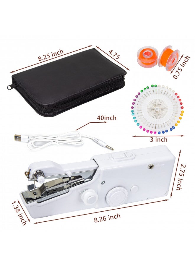Saderoy Handheld Sewing Device Portable Sewing Machine with 177 Pcs Sewing Kit Supplies Handheld Electric Sewing Machine for Beginners, Kid, Home Travel Use - Image 1