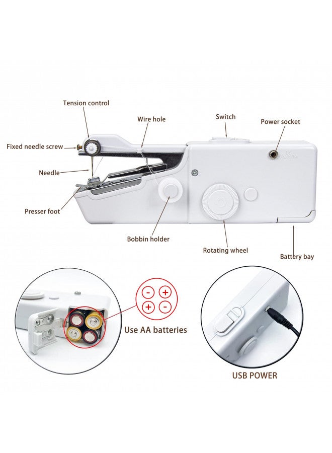 Saderoy Handheld Sewing Device Portable Sewing Machine with 177 Pcs Sewing Kit Supplies Handheld Electric Sewing Machine for Beginners, Kid, Home Travel Use - Image 4