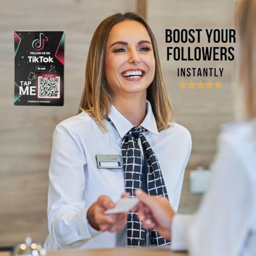 Upgraving Reusable Followers Tap Sticker for TikTok with QR & NFC Tap - Compatible with iPhone and Android - Follow us on TikTok- Powered by Upgraving (3 Stickers) - Image 5