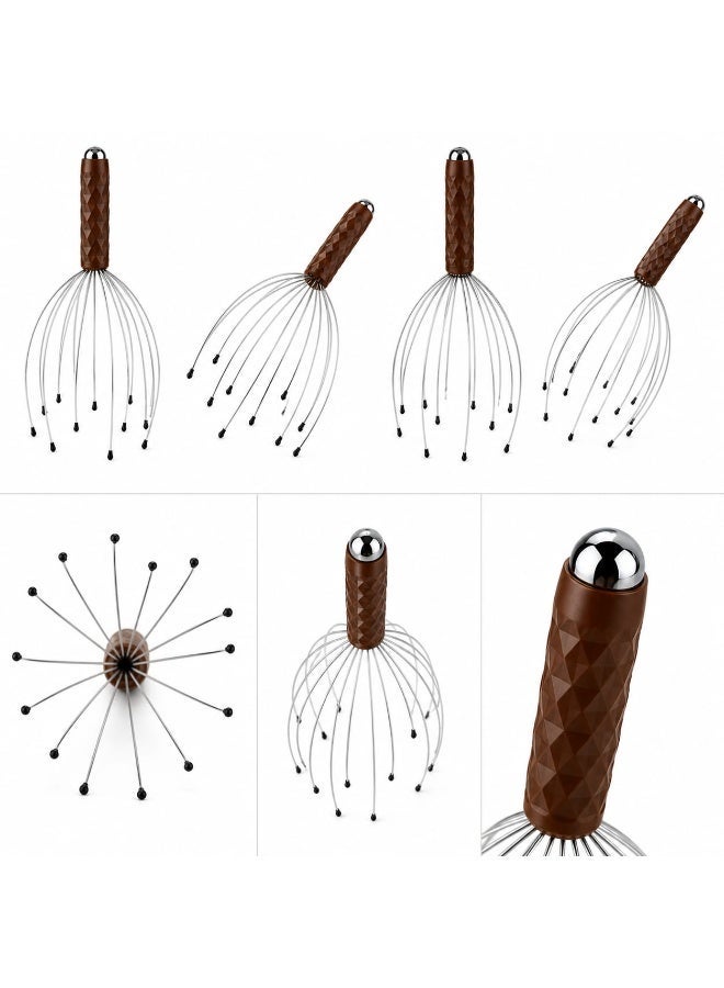BOLREUS 16-Claw Head Massager with 360° Dual Ball Tips – Handheld Scalp Massager, Portable Octopus Design, Deep Relaxation & Stress Relief Tool for Home, Office & Travel - Image 2