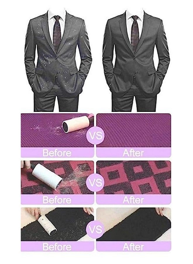 Pet Fur And Lint Hair Remove Roller - Self-Cleaning And Reusable Lint Roller With Cover 60 Sheet & 2 Refills 60 Sheets Each For Dog Hair Removal, Dust Free Clothes & Furniture - Image 3