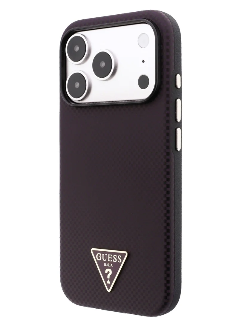 Guess iPhone 18 Pro Max MagSafe Case PU Kevlar Hard Shell with Triangle Logo