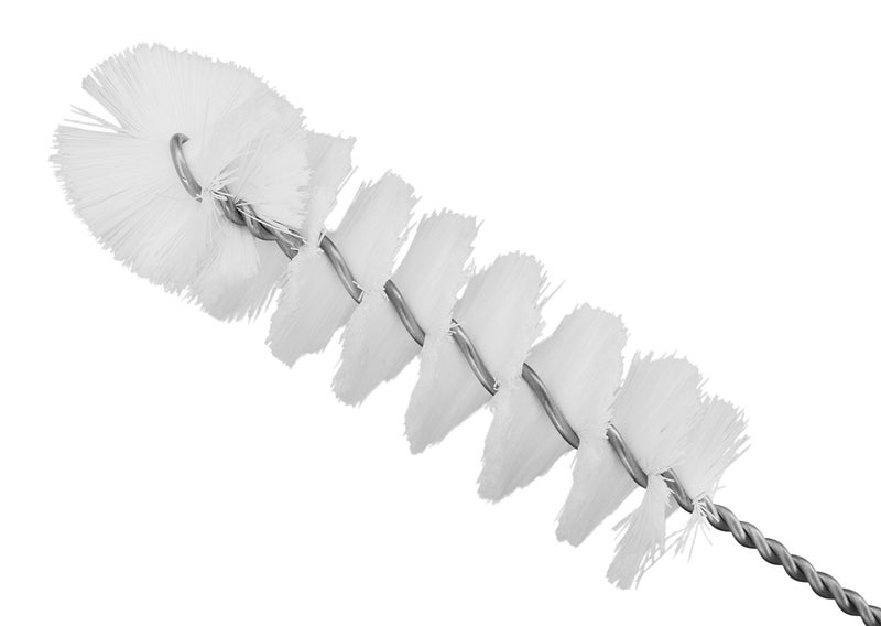 EISCO Nylon Cleaning Brush with Fan-Shaped End, 8.75" - Twisted Stainless Steel Wire Handle - Ideal for 1" - 1.2" Diameter Tubes, Bottles, Flasks, Cylinders, Jars, Vases, Cups - Image 2