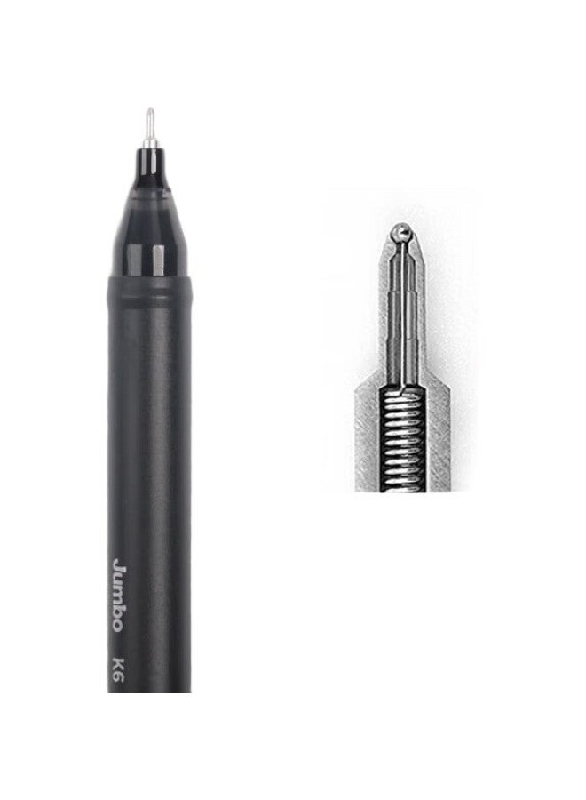 Kaco Large Capacity 0.5Mm Black Gel Pen, Semi-Needle Tip, Business Office Signing Pen, Student Exam Writing Pen, Quick-Drying Ink Pen, 10 Pens/Box, Zhenbao K6 - Image 2