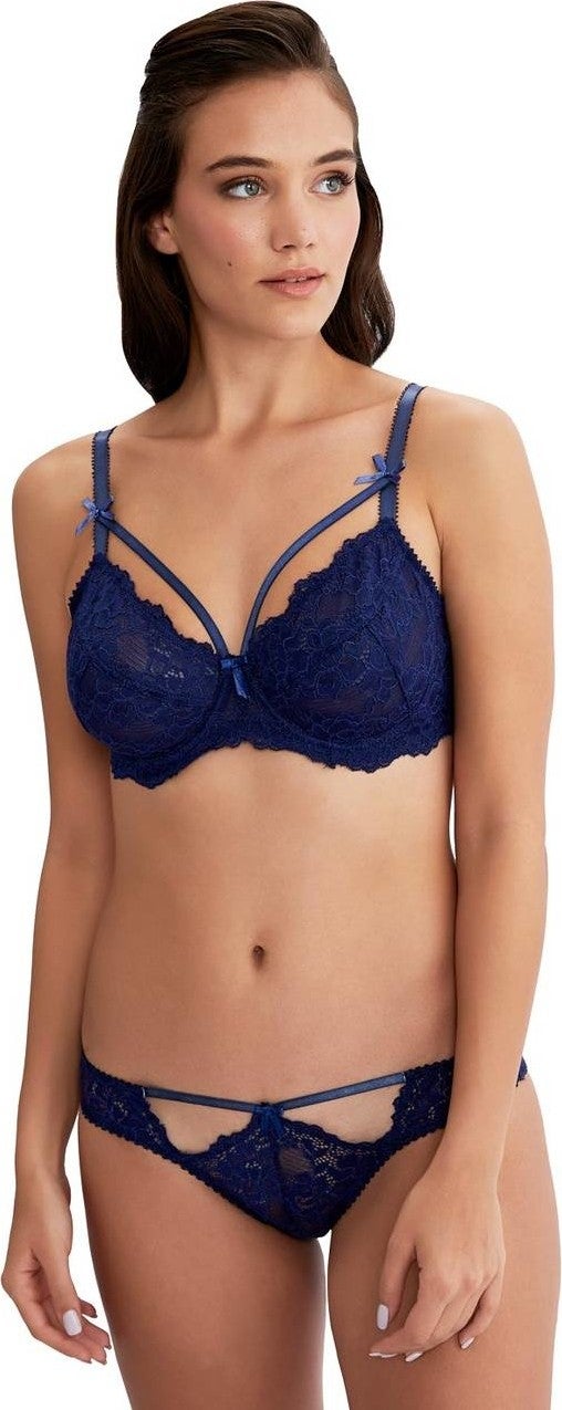 Ayyıldız 103 Navy Blue Bra Panties Set - Image 1