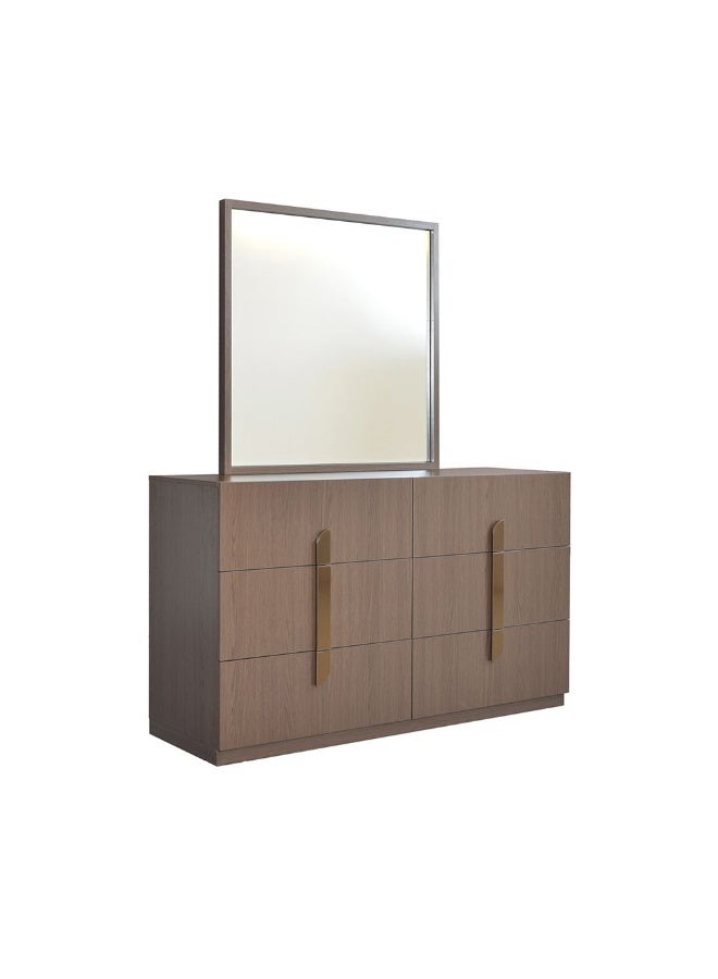DANUBE HOME Ronin Dresser with Mirror & LED - Stylish Bedroom Storage in Walnut/Bronze - Engineered Wood, Melamine Finish, 2-Year Warranty - Size: L140xW46.5xH172cm - Image 2