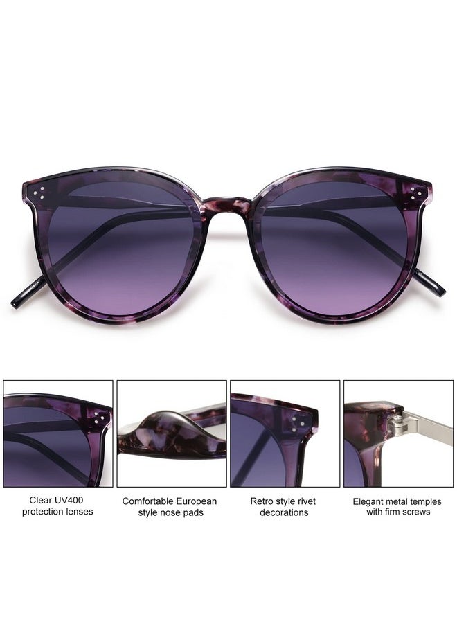 Sojos Classic Oversized Round Sunglasses Womens Mens Trendy Large Uv400 Sunnies Sj2068 Purple Marblegradient Grey&Purple  - Image 4