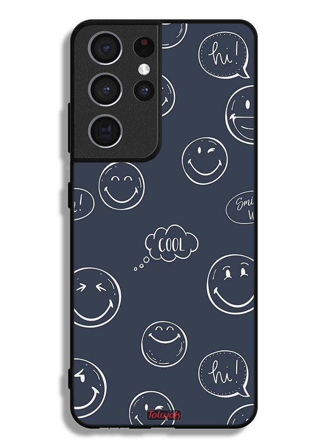 Tolwak Samsung Galaxy S21 Ultra 5G Protective Case Cover Cool Faces Tags - Image 3