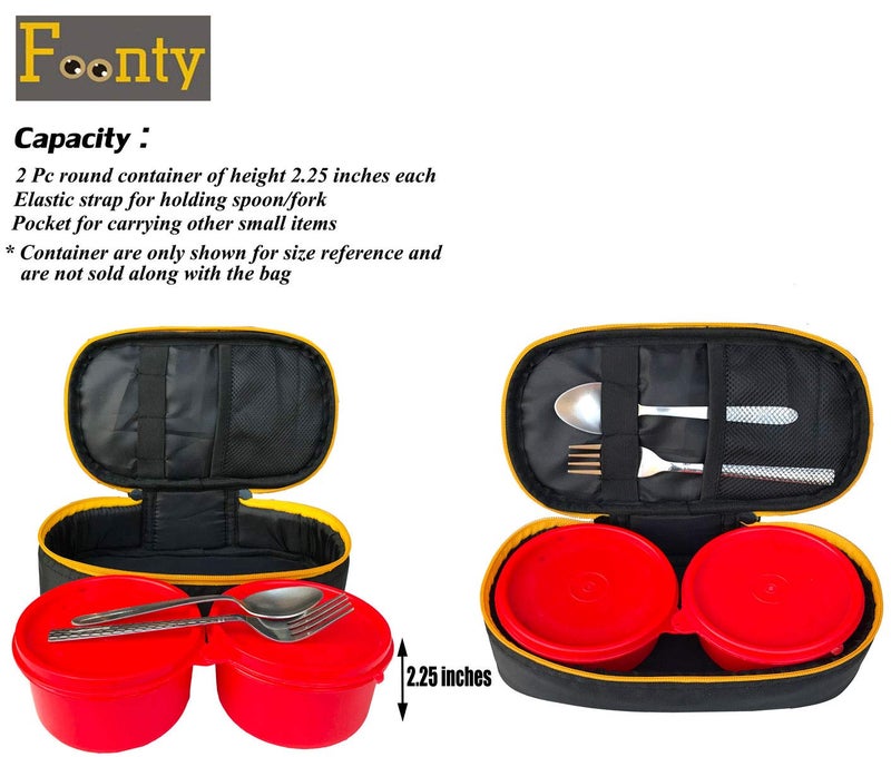 FOONTY Polyurethane Waterproof Lunch Bag (Black, FFFLB9005B) - Image 4