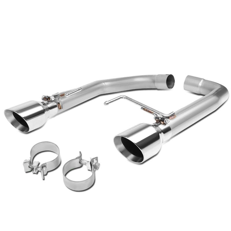Auto Dynasty 4 Inches Dual Muffler Tip Axle Back Catback Exhaust System Compatible with 20152017 Ford Mustang 50L Stainless Steel