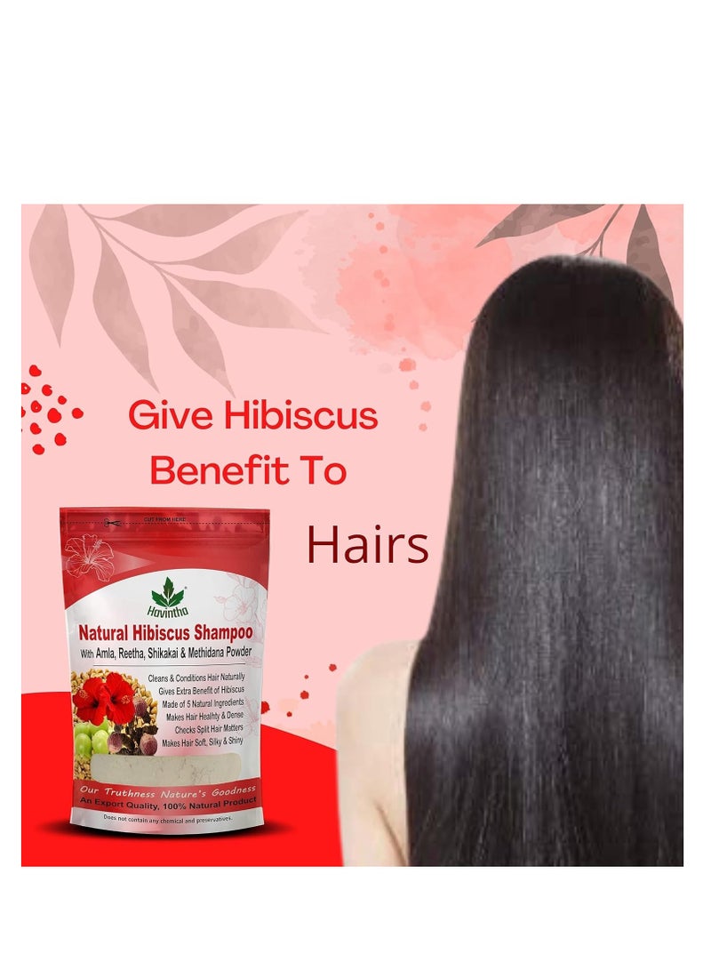Havintha Havintha Natural Hair Shampoo Hibiscus Powder For Men & Women, Totally Organic | Paraben and Sulphate Free Shampoo - 227gm (Pack of 1) - Image 3