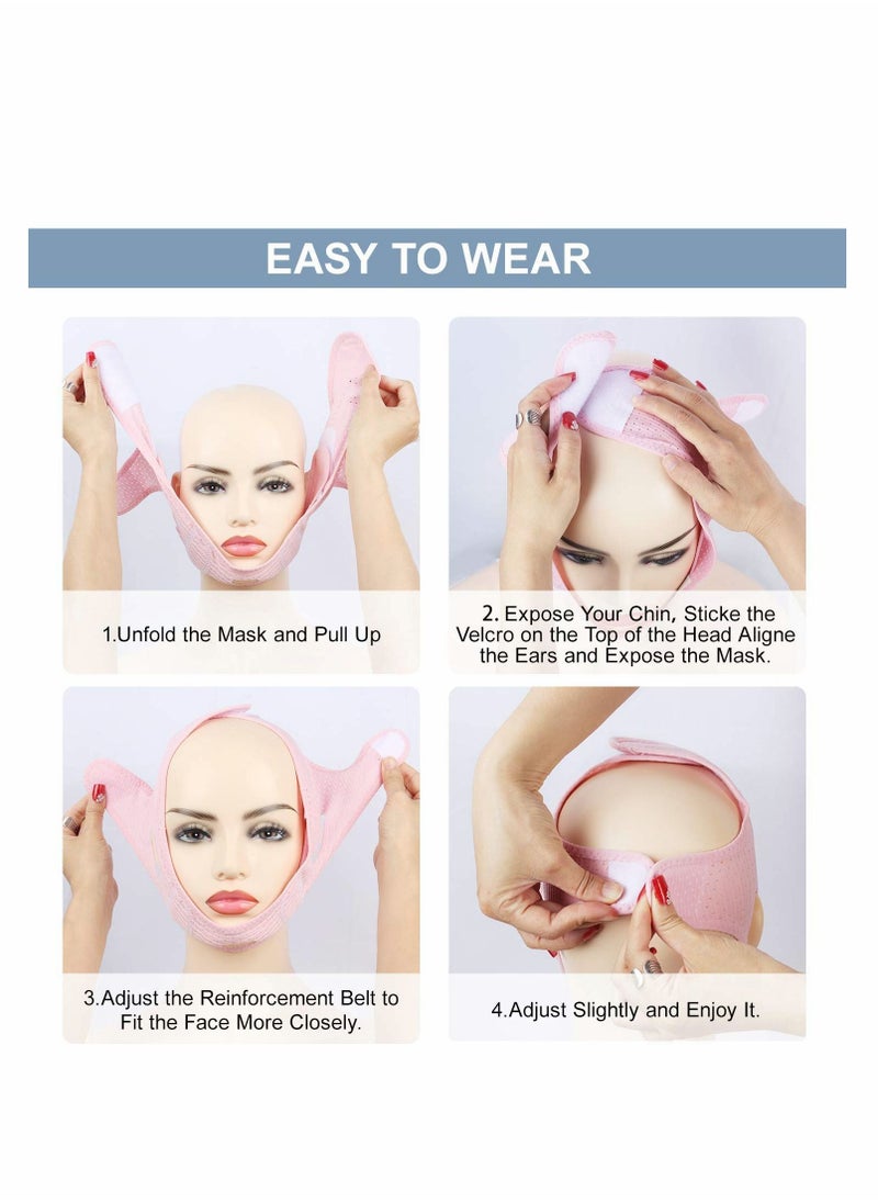 SYOSI - Double Chin Reducer, Face Slimming Strap, V Line Lifting Mask Strap for Women and Men, Anti-Wrinkle Shaggy Skin - Image 1
