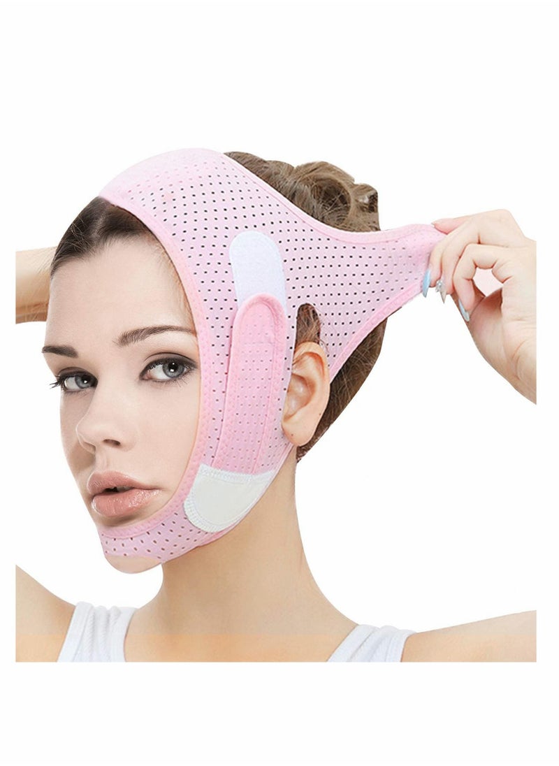 SYOSI - Double Chin Reducer, Face Slimming Strap, V Line Lifting Mask Strap for Women and Men, Anti-Wrinkle Shaggy Skin - Image 1