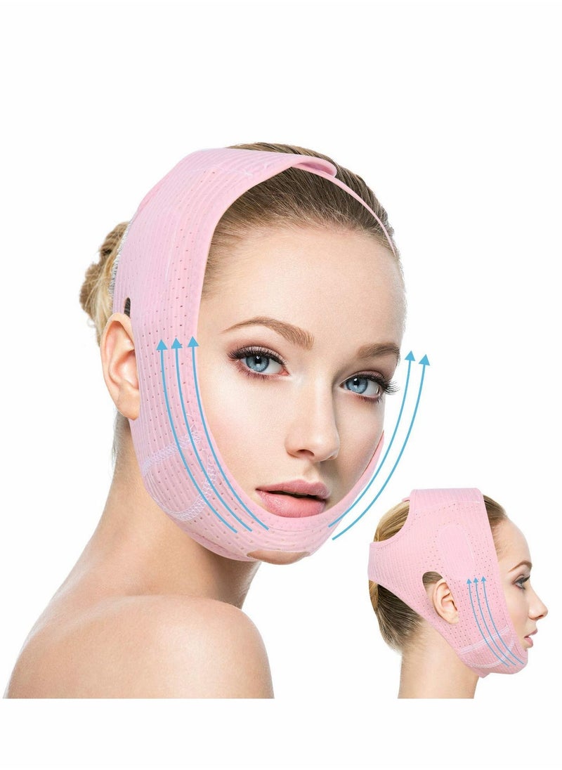 SYOSI - Double Chin Reducer, Face Slimming Strap, V Line Lifting Mask Strap for Women and Men, Anti-Wrinkle Shaggy Skin - Image 1