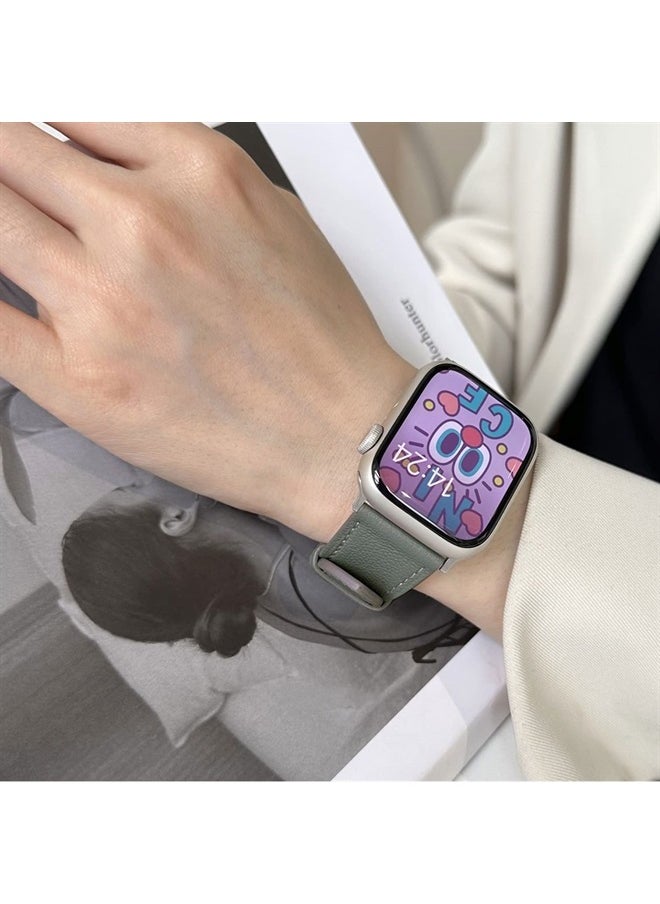 MoreanBelt - Moran Leather Bands Compatible with Apple Watch Band 49mm 45mm 44mm 42mm 41mm 40mm 38mm, Top Grain Leather Sheepskin Strap Thin Wristband for iWatch Ultra Series 8 7 6 5 4 3 2 1 SE/SE 2 - Image 1