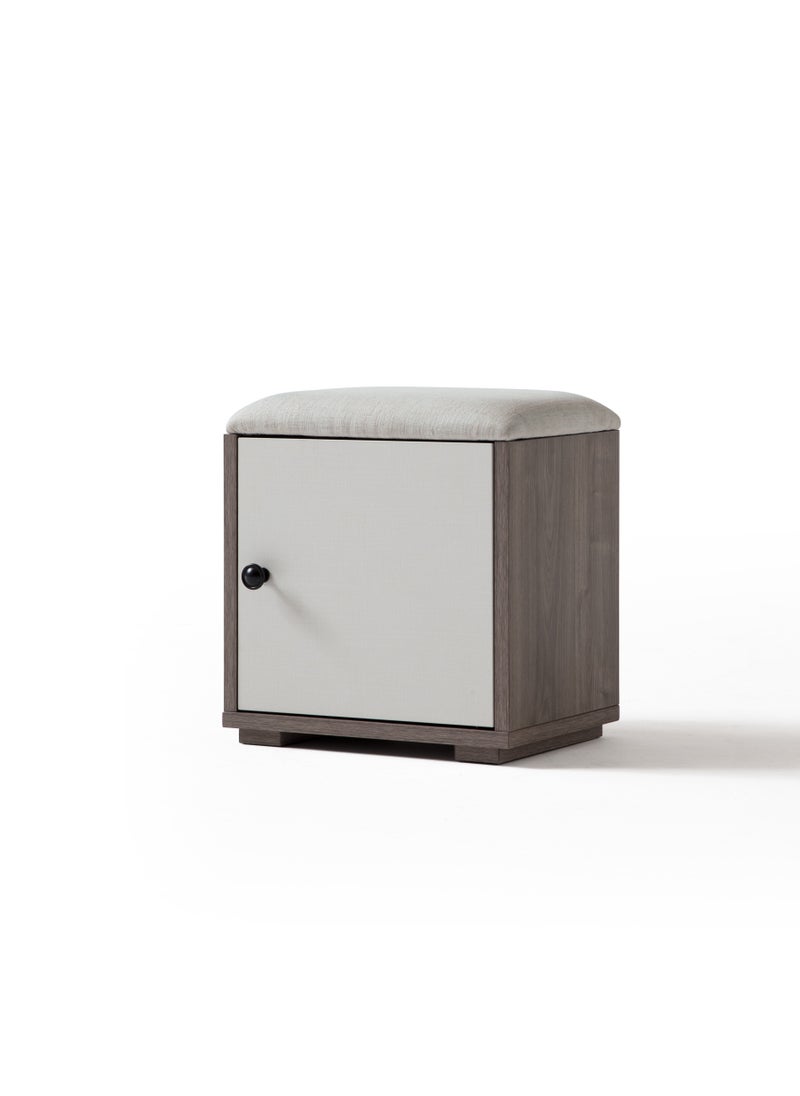 LINSY - LINSY - Modern Large Coffee Table With Sturdy Desk Function, Storage Compartment, And Stool Chair with Storage Compartment, Grey wood Color 116L x64W x 43.8H cm - Image 1