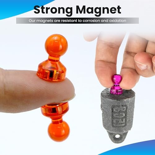 Homeaura Strong Fridge Magnets - 24 Pcs Colorful Magnetic Thumb Tacks for Whiteboard, Office, School, Kitchen, and Home Organization - Super Strong Holding Power for Notes, Photos, and Reminders - Image 4