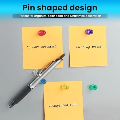 Homeaura Strong Fridge Magnets - 24 Pcs Colorful Magnetic Thumb Tacks for Whiteboard, Office, School, Kitchen, and Home Organization - Super Strong Holding Power for Notes, Photos, and Reminders - Image 5