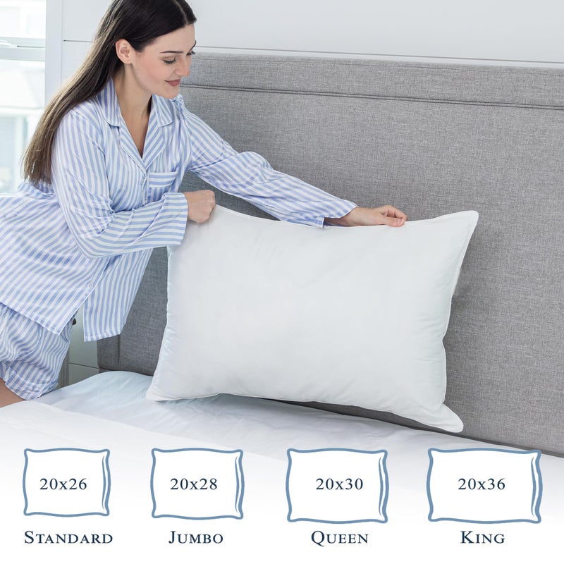 Pillowtex Feather/Down-Proof, 100% Cotton, Pillow Protector - Reduce Pokes with Hypoallergenic, Breathable, Machine Washable, Quiet, Soft Covers - Zippered Enclosure & Machine Washable (2, Jumbo) - Image 2