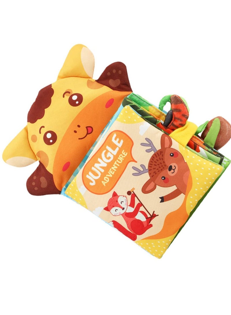 Excefore Cloth Book Cognition Training Book, Montessori Teaching Animal Cognition Book, Interactive Cloth Book Handwritten Peach Skin Baby Touch - Image 1