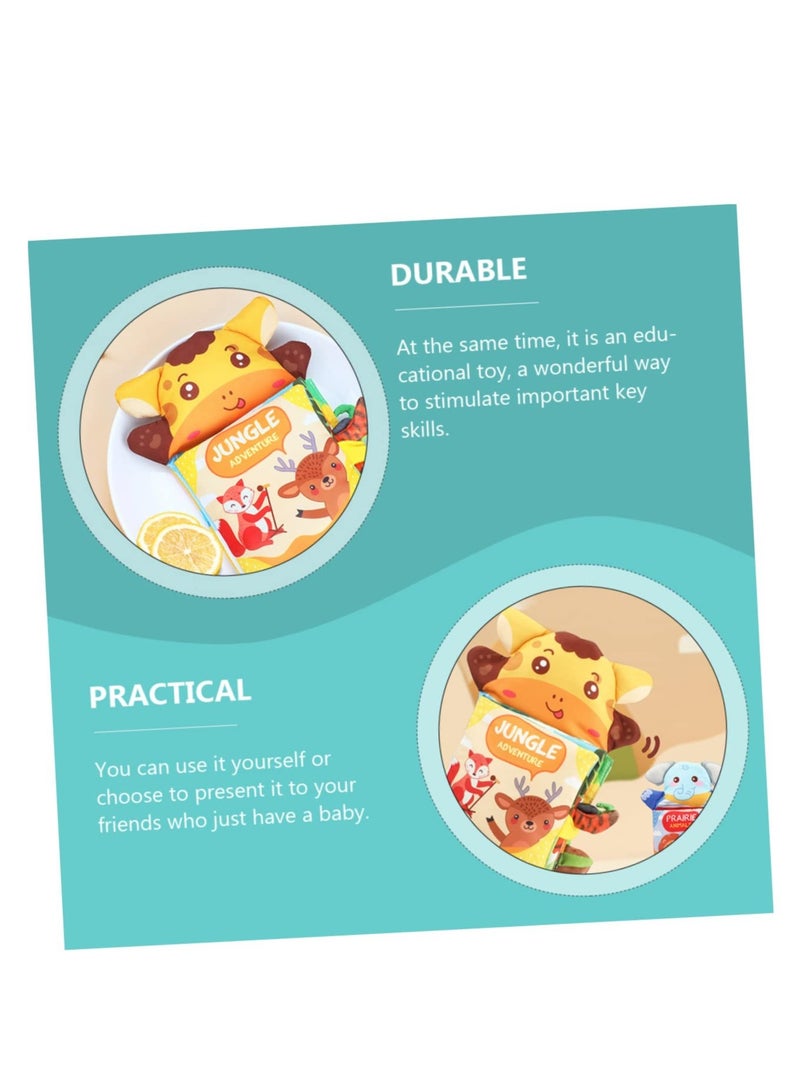 Excefore Cloth Book Cognition Training Book, Montessori Teaching Animal Cognition Book, Interactive Cloth Book Handwritten Peach Skin Baby Touch - Image 3