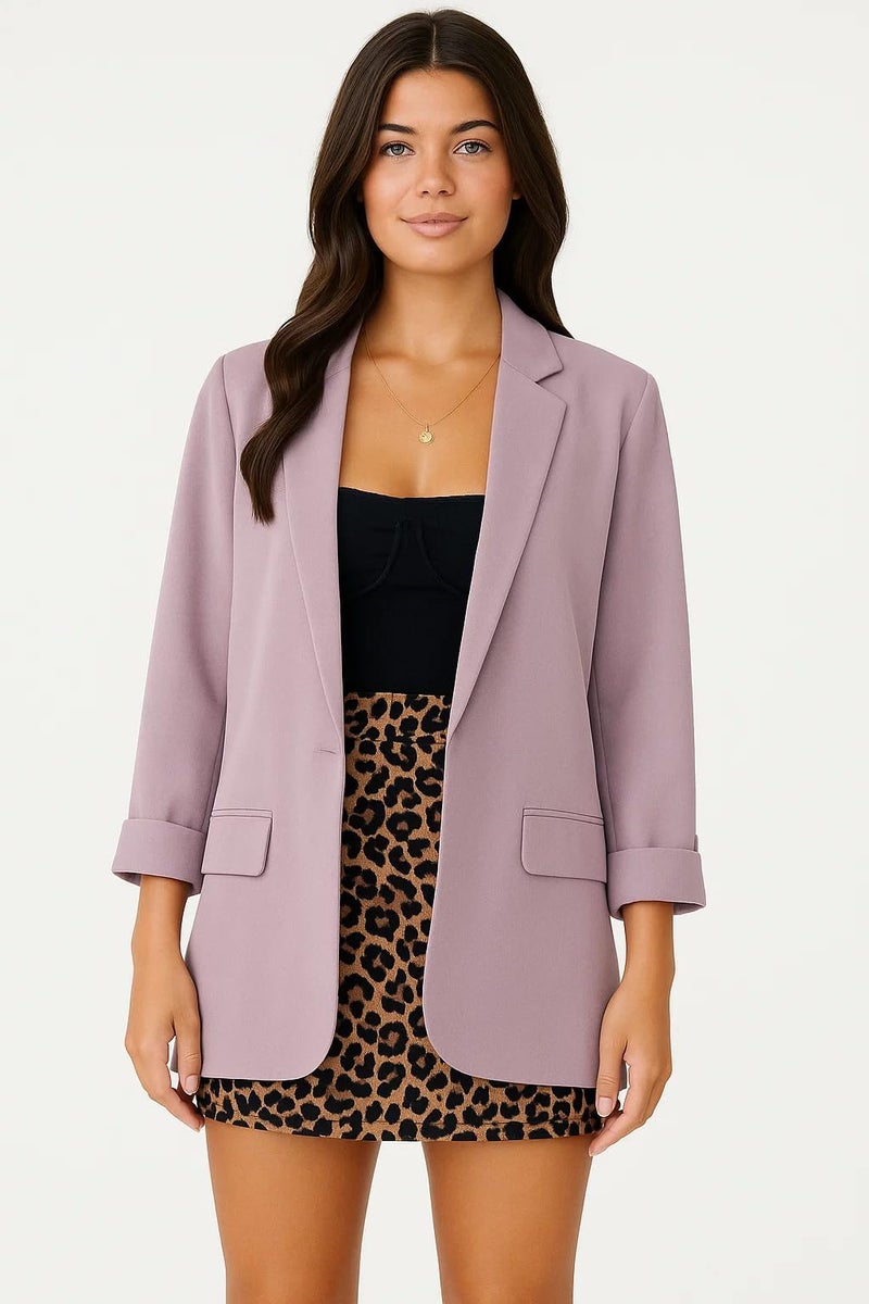 KOTTY Womens Soild Regular fit Full Sleeve Formal -Casual Blazer(Purple,S) - Image 5