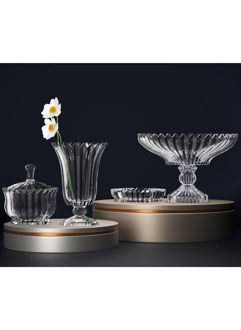 Premium Brasilia Foam Glassware Set - 4 Pieces Gift Set for gift Special Occasions, Includes Fruit Plate, Candy Bowl, Vase, and Ashtray, Transparent Glass, Elegant Tableware - pzsku/Z10F2E4EA24EAF0A979CCZ/45/_/1733664919/266ed946-a916-46f7-a7f7-cb1b762beae0